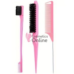 Perie pieptene de tapat parul, ofera o coafura cu volum PRP006 Roz, set 3 bucati